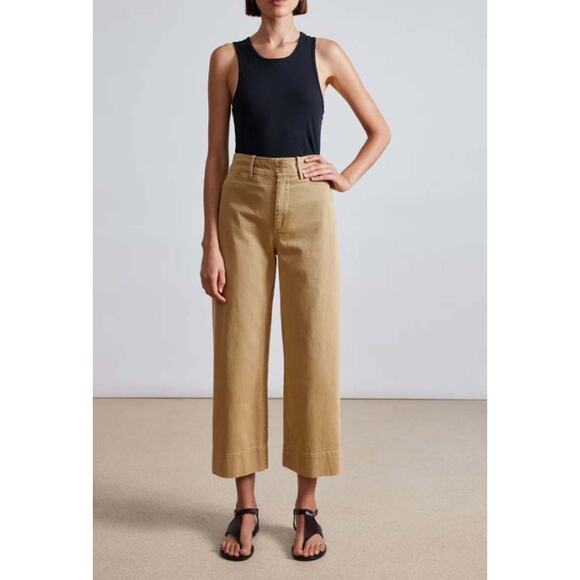 APIECE APART Women's Chino Merida Wide Leg Pants Size 18 Plus Khaki NWOT - Picture 1 of 12